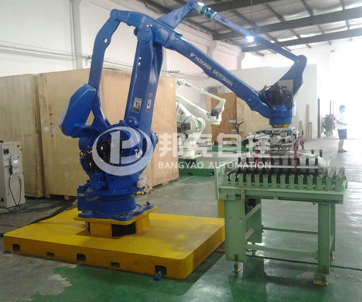 自動碼垛機(jī)器人出廠調(diào)試-1